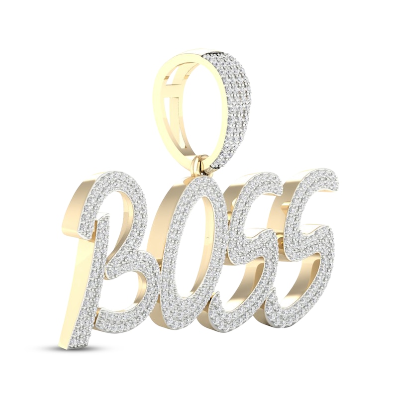 Main Image 2 of Men's Diamond "Boss" Charm 1 ct tw 10K Yellow Gold