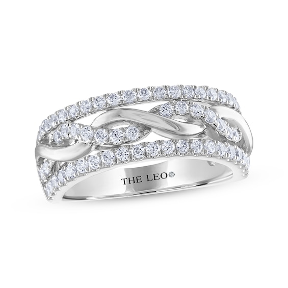 THE LEO Diamond Round-Cut Twist Anniversary Band 5/8 ct tw 14K White Gold