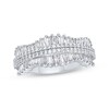 Thumbnail Image 1 of Baguette & Round-Cut Diamond Wavy Ring 1 ct tw 10K White Gold