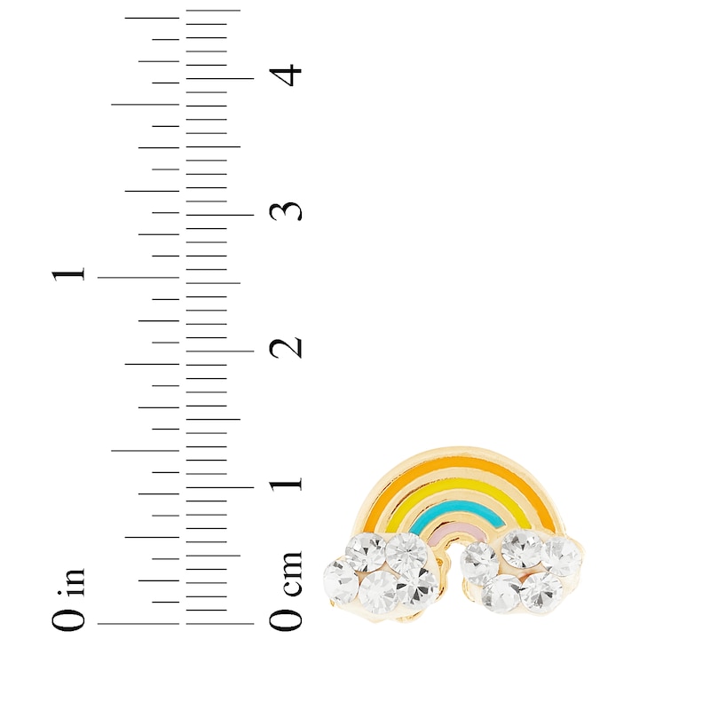 Children's Enamel Rainbow Stud Earrings 14K Yellow Gold