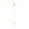 Thumbnail Image 0 of Rosary Necklace with Diamond-Cut Beads 14K Tri-Tone Gold 17"
