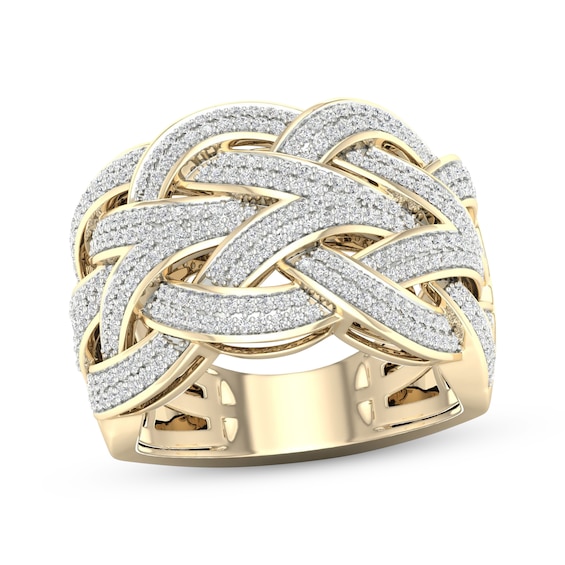 Men's Diamond Braided Ring 1 ct tw 10K Yellow Gold