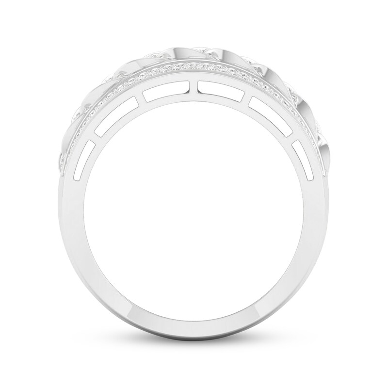 Main Image 3 of Adore Men's Diamond Braided Faux-Stack Ring 7/8 ct tw 10K White Gold