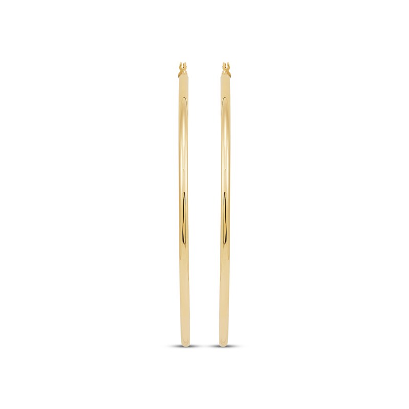 Main Image 2 of Tube Hoop Earrings 10K Yellow Gold 80mm