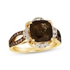 Thumbnail Image 0 of Le Vian Cushion-Cut Chocolate Quartz Ring 3/4 ct tw Diamonds 14K Honey Gold