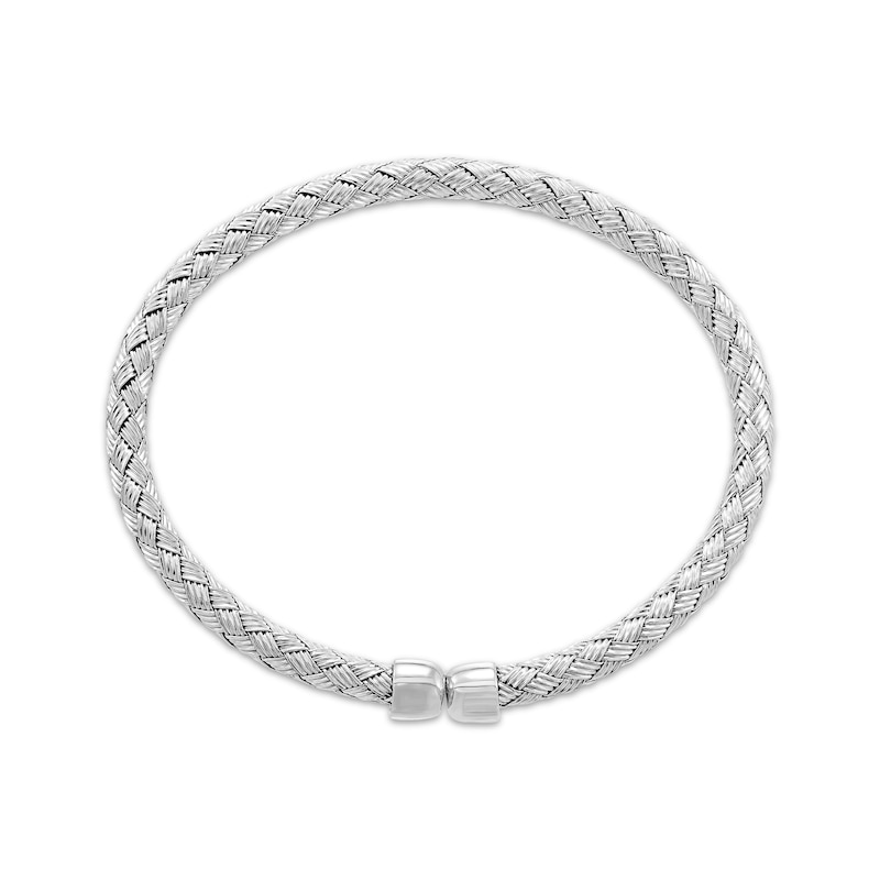 Main Image 2 of Woven Cuff Bangle Bracelet Sterling Silver