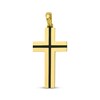 Thumbnail Image 1 of Men's Black Enamel Cross Charm 14K Yellow Gold