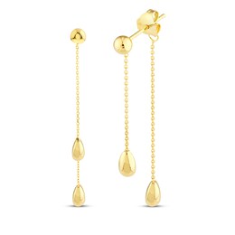 Front-Back Dangle Earrings 14K Yellow Gold