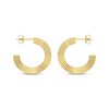 Thumbnail Image 2 of Round Corrugated Open Hoop Earrings 14K Yellow Gold