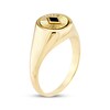 Thumbnail Image 2 of Black Enamel Diamond-Cut Circle Signet Ring 14K Yellow Gold