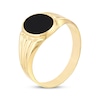 Thumbnail Image 1 of Black Enamel Oval Signet Ring 14K Yellow Gold