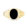 Thumbnail Image 2 of Black Enamel Oval Signet Ring 14K Yellow Gold