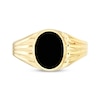 Thumbnail Image 3 of Black Enamel Oval Signet Ring 14K Yellow Gold