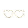 Thumbnail Image 2 of Heart-Shaped Open Hoop Earrings 14K Yellow Gold