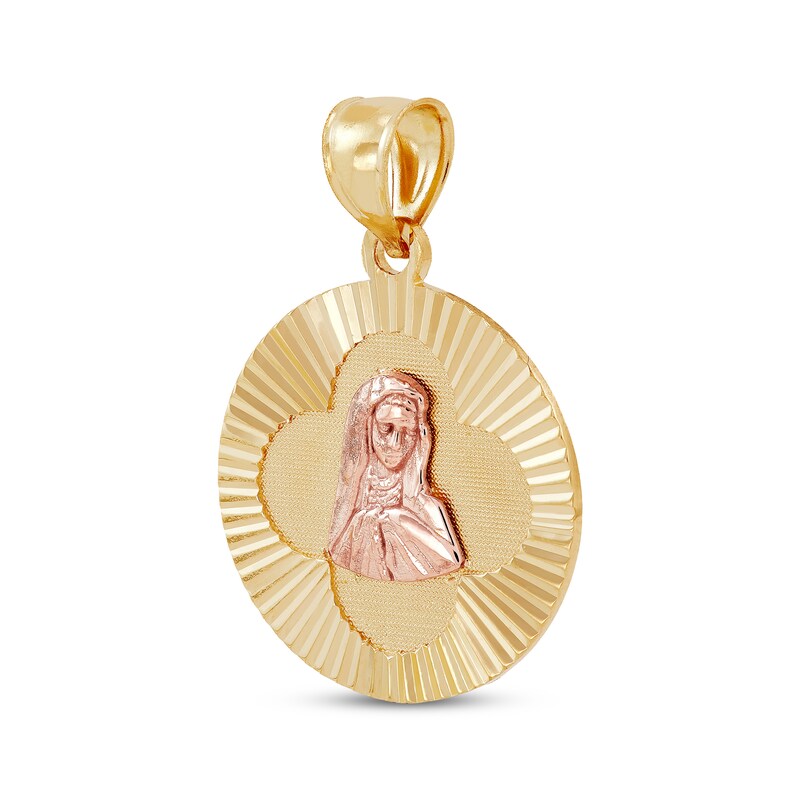 Main Image 2 of Diamond-Cut Virgin Mary Charm 14K Two-Tone Gold