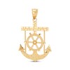 Thumbnail Image 1 of Diamond-Cut Wheel & Anchor Nugget Charm 14K Yellow Gold