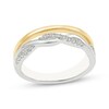 Thumbnail Image 1 of Diamond Two-Row Ring 1/8 ct tw Sterling Silver & 10K Yellow Gold