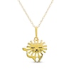 Thumbnail Image 0 of Children's Black Enamel Lion Necklace 14K Yellow Gold 13"