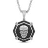 Thumbnail Image 1 of Men's Black Diamond Octagon Skull Necklace 1/4 ct tw Stainless Steel & Black Ion Plating 24"