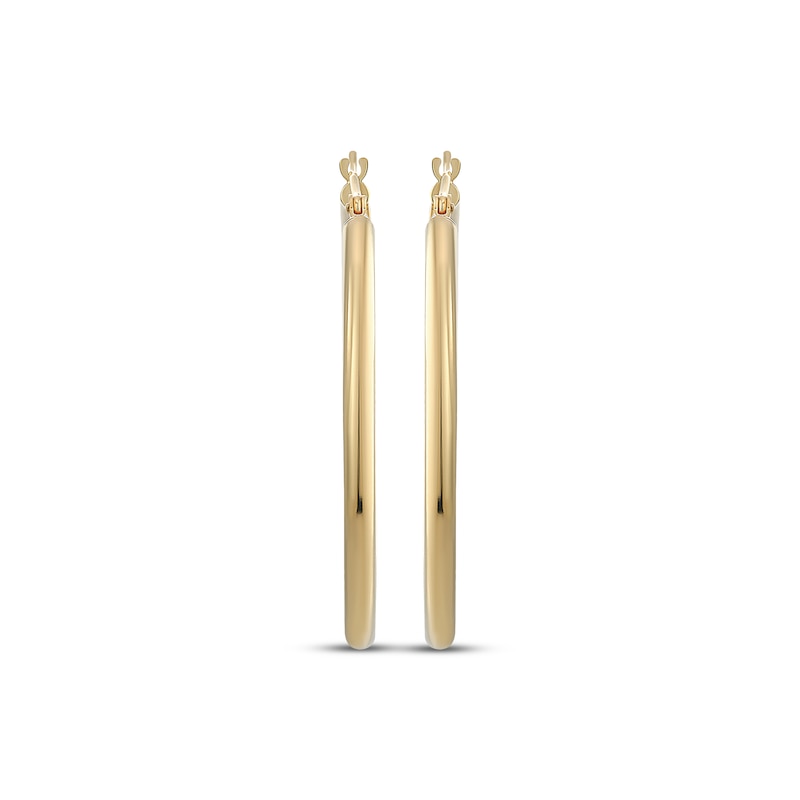 Polished Tube Hoop Earrings 18K Yellow Gold 30mm