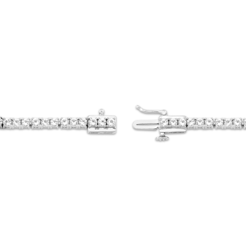 Main Image 2 of Amethyst & White Lab-Created Sapphire Line Bracelet Sterling Silver 7.25"