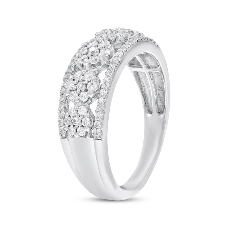 Main Image 2 of Adore Diamond Cluster Anniversary Ring 1/2 ct tw 10K White Gold