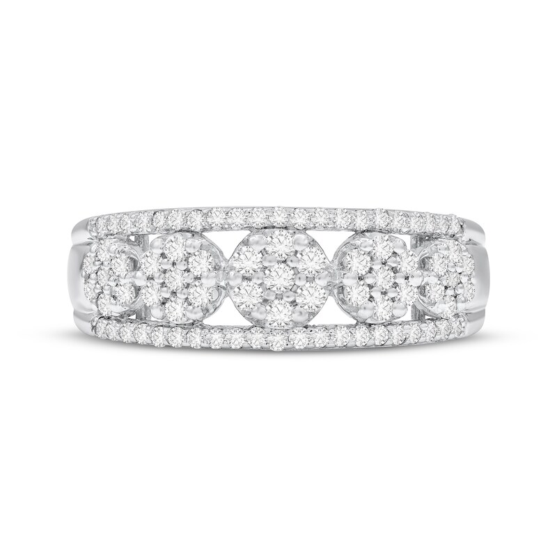 Main Image 3 of Adore Diamond Cluster Anniversary Ring 1/2 ct tw 10K White Gold
