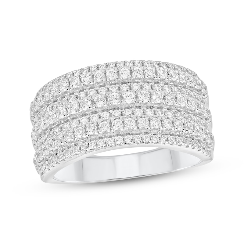 Main Image 1 of Adore Diamond Multi-Row Anniversary Ring 1 ct tw 10K White Gold