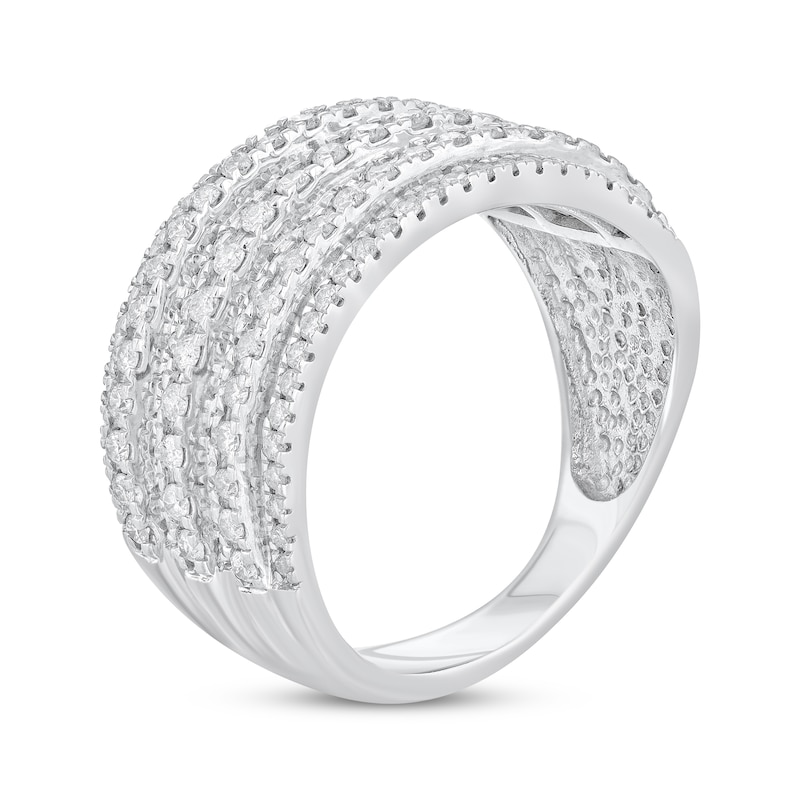 Main Image 2 of Adore Diamond Multi-Row Anniversary Ring 1 ct tw 10K White Gold