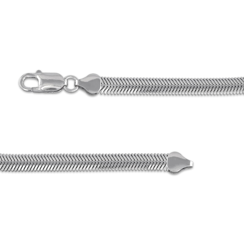 Main Image 3 of Diamond-Cut Oval Snake Chain Bracelet 6mm 92% Repurposed Semi-Solid Sterling Silver 7.5"