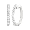 Thumbnail Image 1 of Diamond Oval Hoop Earrings 1/2 ct tw 10K White Gold