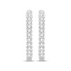 Thumbnail Image 2 of Diamond Oval Hoop Earrings 1/2 ct tw 10K White Gold