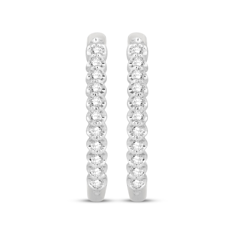Main Image 2 of Diamond Oval Hoop Earrings 1/2 ct tw 10K White Gold
