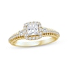 Thumbnail Image 1 of Threads of Love Princess-Cut Diamond Halo Engagement Ring 3/4 ct tw 14K Yellow Gold