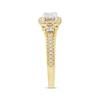Thumbnail Image 2 of Threads of Love Princess-Cut Diamond Halo Engagement Ring 3/4 ct tw 14K Yellow Gold