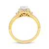 Thumbnail Image 3 of Threads of Love Princess-Cut Diamond Halo Engagement Ring 3/4 ct tw 14K Yellow Gold