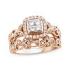 Thumbnail Image 1 of Adore Multi-Diamond Vintage-Style Bridal Set 3/8 ct tw 10K Rose Gold