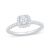 Thumbnail Image 1 of Adore Round-Cut Diamond Cushion Halo Engagement Ring 1/2 ct tw 14K White Gold