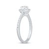 Thumbnail Image 2 of Adore Round-Cut Diamond Cushion Halo Engagement Ring 1/2 ct tw 14K White Gold