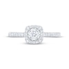 Thumbnail Image 3 of Adore Round-Cut Diamond Cushion Halo Engagement Ring 1/2 ct tw 14K White Gold