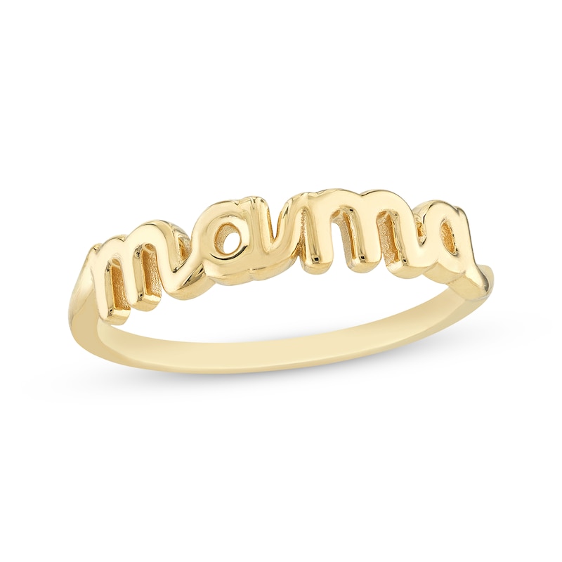 Main Image 1 of Cursive "Mama" Ring 14K Yellow Gold