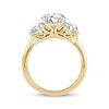 Thumbnail Image 3 of Memories Moments Magic Oval-Cut Lab-Grown Diamond Three-Stone Engagement Ring 3-1/2 ct tw 14K Yellow Gold