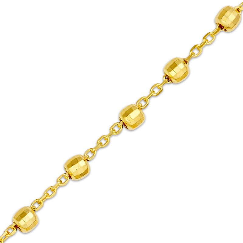 Main Image 2 of Disco Bead Station Necklace Hollow 14K Yellow Gold 18"