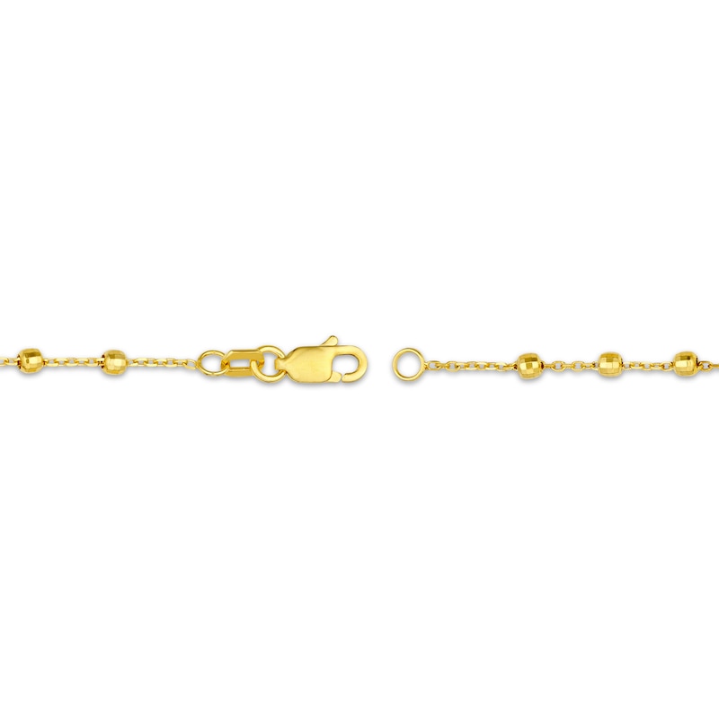 Main Image 3 of Disco Bead Station Necklace Hollow 14K Yellow Gold 18"