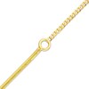 Thumbnail Image 2 of Herringbone & Curb Chain Bracelet with Circle Charm Hollow 14K Yellow Gold 7.5"