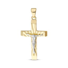 Diamond-Cut Crucifix Charm 10K Yellow Gold