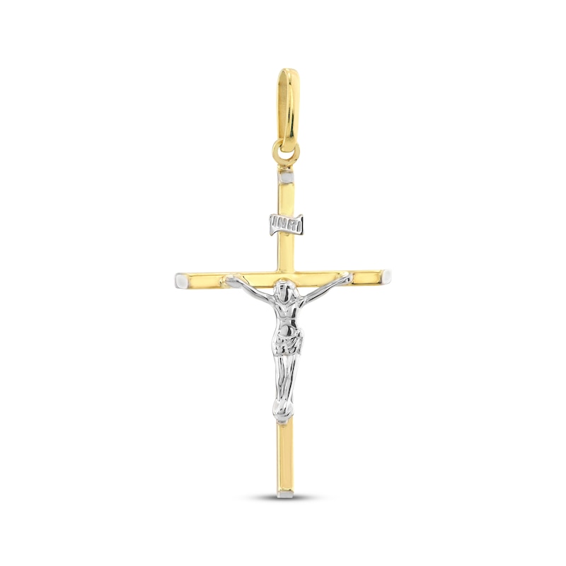 Main Image 1 of Diamond-Cut Crucifix Charm 10K Yellow Gold
