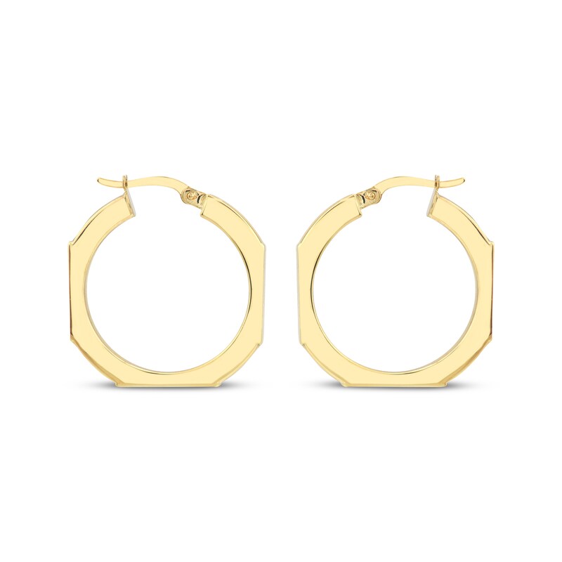 Main Image 2 of Octagon Angled Hoop Earrings 10K Yellow Gold 24.4mm