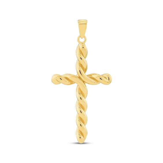 Twisted Cross Charm 14K Yellow Gold