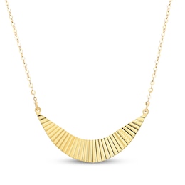 Diamond-Cut Boomerang Necklace 14K Yellow Gold 18"